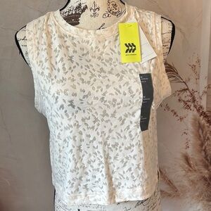 All in Motion White Boxy Crop Muscle Tee